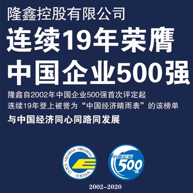 连续19年荣膺中国企业500强